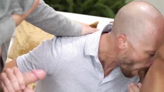 Bald stepuncle Jake Lawrence delights in both me and my stepdads cocks Hoe 2