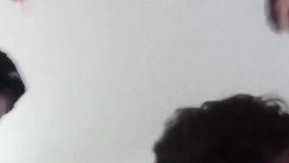 A horny teen gets on fours and sucks cock while being banged