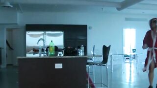 Beautiful redhead gives BBC stripper hot handjob before BJ