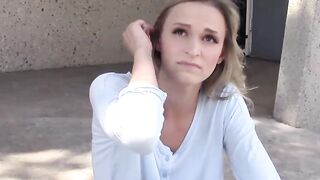 Hot ass blonde teen needs cash in order to get fucked