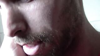 Hairy dude Willy licks every drop of my luscious cum after sucking my cock