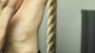 Restrained twink in jockstrap fucked and plowed like a slut
