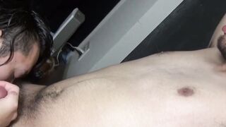 Anal and blowjobs with two slim and hairy Japanese twink
