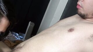 Anal and blowjobs with two slim and hairy Japanese twink