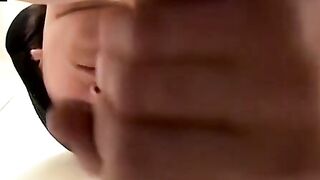 Skinny cute straight thug jerks off and cums on himself
