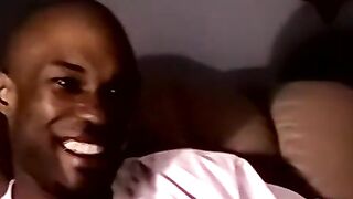 Cute ebony amateur blasting out a huge wave of spunk