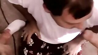 Young guys have their cocks sucked by their older lover