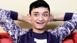 Twink shows off his ass and cock and masturbates