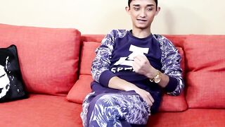 Twink shows off his ass and cock and masturbates