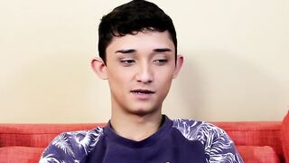 Twink shows off his ass and cock and masturbates