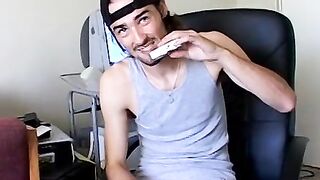 Big cock jacking while inhaling winston cig by skater buddies Ian Madrox and Dustin K