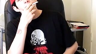 Big cock jacking while inhaling winston cig by skater buddies Ian Madrox and Dustin K