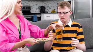 Nerdy Parker Ambrose plays tits while drilling the wet pussy of blonde Lilly Hall
