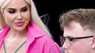 Nerdy Parker Ambrose plays tits while drilling the wet pussy of blonde Lilly Hall