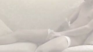 Skinny teenager Kaylo Riley jerks off after steamy shower