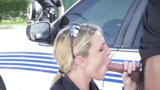 Busty police officers IR banged in the middle of the street