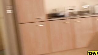 Skinny teen Tina gets a facial from her master Pascal White