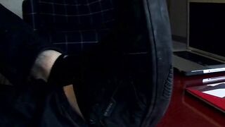 Sexy young twink Dustin loves jerking off and showing foot while watching porn