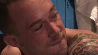 Raw ass stuffing with massive muscle jocks enjoying it all