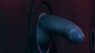 Executive office hunks meet for glory hole bareback drilling