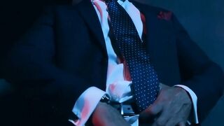 Executive office hunks meet for glory hole bareback drilling