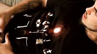 Straight thug with piercings talks dirty and strokes himself