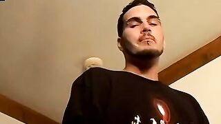 Straight thug with piercings talks dirty and strokes himself