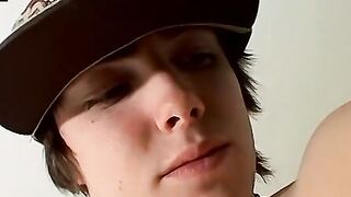 Young straight thug Blinx shows his hairy cock while jerking