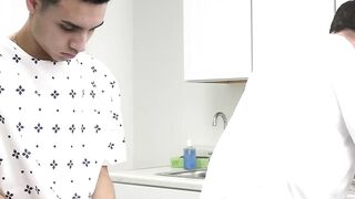 Doctor Jesse Zeppelin offers young Chase Rivers a special protein shot to increase hi