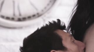 Mature guy Tommy Gunn kisses her stepdaughter's body and arousing her.