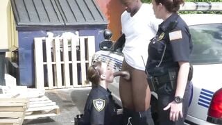 Big booty police women pounded by black suspect in public