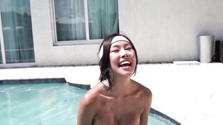 Busty Asian Honey Moon rough fucking big cock and facial