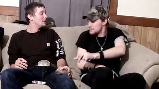 Str8Thugs.com - Ty and his buddy's naked cock stroking session and mutual masturbatio