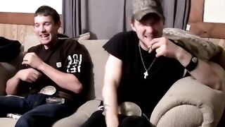 Str8Thugs.com - Ty and his buddy's naked cock stroking session and mutual masturbatio