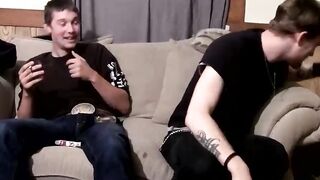 Str8Thugs.com - Ty and his buddy's naked cock stroking session and mutual masturbatio