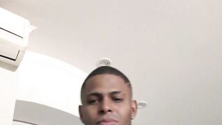 Bronze skinned Marcus strokes my cock so I can squirt cum on his handsome face