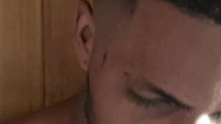 Bronze skinned Marcus strokes my cock so I can squirt cum on his handsome face