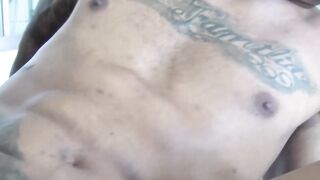 Bronze skinned Marcus strokes my cock so I can squirt cum on his handsome face