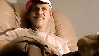 Amateur redneck takes a smoke before boning black homo