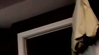 Good looking amateur guy strokes his big dick in the bedroom