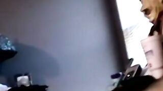 Good looking amateur guy strokes his big dick in the bedroom