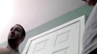 Chubby amateur makes his cock hard from masturbating solo