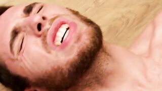Bearded muscular stud barebacks his gay jock buddy