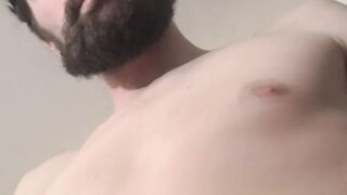 Bearded dude Mickey Waters is enjoying his cock and shooting off a hot load