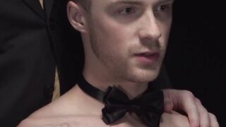 Horny twink Cole Blue passionate sucked the long throbbing cock of master Brian Adams