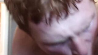 Kinky men moans inside the bathroom while barebacking