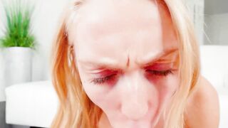 Blonde teen Braylin Bailey jerks bigcock before mouthfuck
