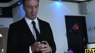 Hot British babe  eats cum after Pascal White drills her