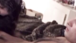 Amateur dildo pussy play ends with creampie after pounding