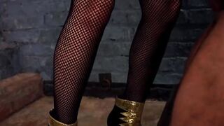 Mistress flogs and pegs bound slave